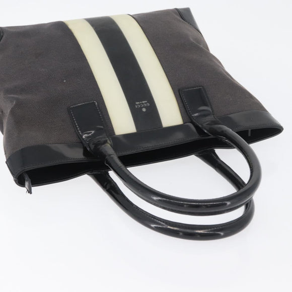 GUCCI Tote Bag Canvas Black Gold 002 1119 Auth BSZ162