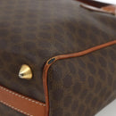 CELINE Macadam Canvas Hand Bag PVC Leather Brown Gold Auth BSZ166-10