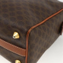 CELINE Macadam Canvas Hand Bag PVC Leather Brown Gold Auth BSZ166-12