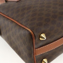 CELINE Macadam Canvas Hand Bag PVC Leather Brown Gold Auth BSZ166-13