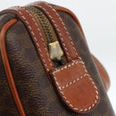 CELINE Macadam Canvas Hand Bag PVC Leather Brown Gold Auth BSZ166-14
