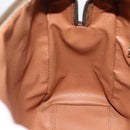 CELINE Macadam Canvas Hand Bag PVC Leather Brown Gold Auth BSZ166-17