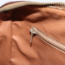 CELINE Macadam Canvas Hand Bag PVC Leather Brown Gold Auth BSZ166-18