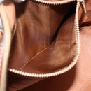 CELINE Macadam Canvas Hand Bag PVC Leather Brown Gold Auth BSZ166-19