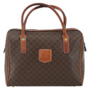 CELINE Macadam Canvas Hand Bag PVC Leather Brown Gold Auth BSZ166-2
