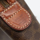 CELINE Macadam Canvas Hand Bag PVC Leather Brown Gold Auth BSZ166-20