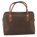 CELINE Macadam Canvas Hand Bag PVC Leather Brown Gold Auth BSZ166-3