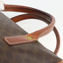 CELINE Macadam Canvas Hand Bag PVC Leather Brown Gold Auth BSZ166-8