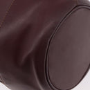 CARTIER Must Line Purse Shoulder Bag Leather Bordeaux Gold Auth BSZ170-12