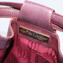 CARTIER Must Line Purse Shoulder Bag Leather Bordeaux Gold Auth BSZ170-14