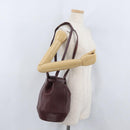 CARTIER Must Line Purse Shoulder Bag Leather Bordeaux Gold Auth BSZ170-20