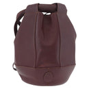 CARTIER Must Line Purse Shoulder Bag Leather Bordeaux Gold Auth BSZ170-3
