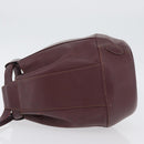CARTIER Must Line Purse Shoulder Bag Leather Bordeaux Gold Auth BSZ170-5