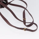CARTIER Must Line Purse Shoulder Bag Leather Bordeaux Gold Auth BSZ170-7