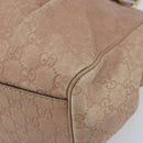 GUCCI GG Canvas Sookie Guccissima Hand Bag Leather Gold Pink 211944 Auth BSZ176-9