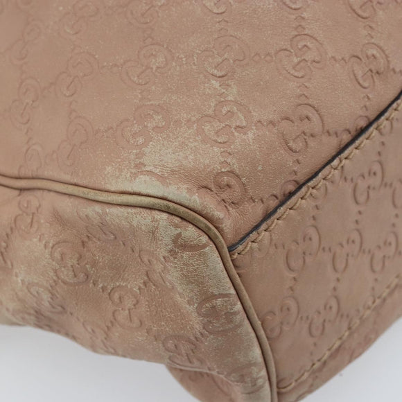 GUCCI GG Canvas Sookie Guccissima Hand Bag Leather Gold Pink 211944 Auth BSZ176