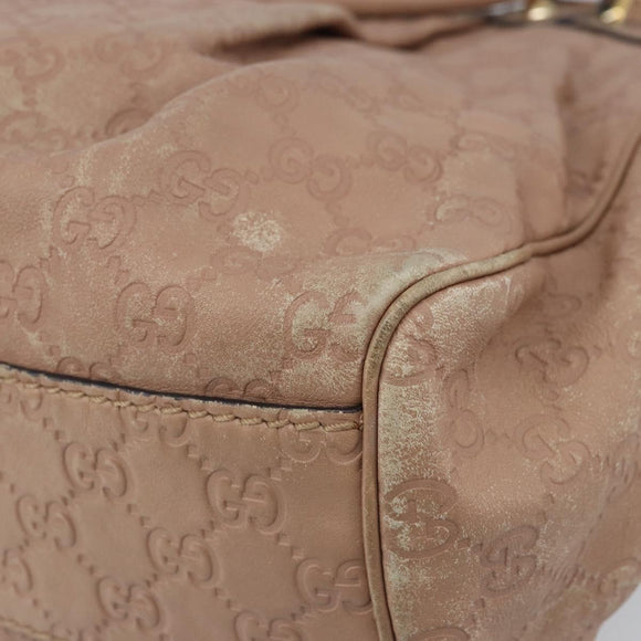 GUCCI GG Canvas Sookie Guccissima Hand Bag Leather Gold Pink 211944 Auth BSZ176