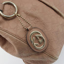 GUCCI GG Canvas Sookie Guccissima Hand Bag Leather Gold Pink 211944 Auth BSZ176-10