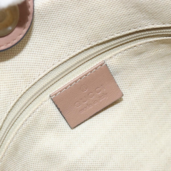 GUCCI GG Canvas Sookie Guccissima Hand Bag Leather Gold Pink 211944 Auth BSZ176
