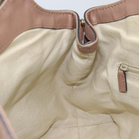 GUCCI GG Canvas Sookie Guccissima Hand Bag Leather Gold Pink 211944 Auth BSZ176