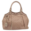 GUCCI GG Canvas Sookie Guccissima Hand Bag Leather Gold Pink 211944 Auth BSZ176-13