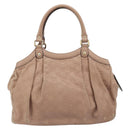GUCCI GG Canvas Sookie Guccissima Hand Bag Leather Gold Pink 211944 Auth BSZ176-2