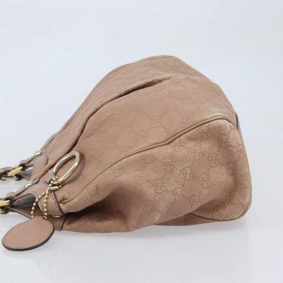 GUCCI GG Canvas Sookie Guccissima Hand Bag Leather Gold Pink 211944 Auth BSZ176