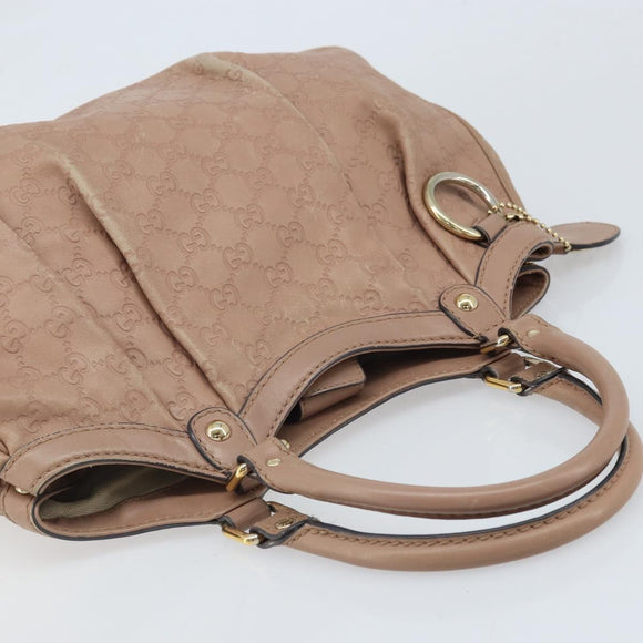 GUCCI GG Canvas Sookie Guccissima Hand Bag Leather Gold Pink 211944 Auth BSZ176