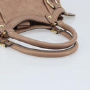 GUCCI GG Canvas Sookie Guccissima Hand Bag Leather Gold Pink 211944 Auth BSZ176-7