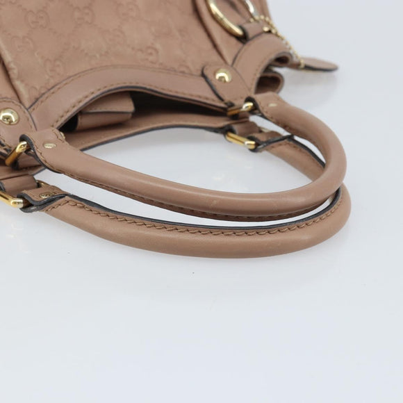 GUCCI GG Canvas Sookie Guccissima Hand Bag Leather Gold Pink 211944 Auth BSZ176