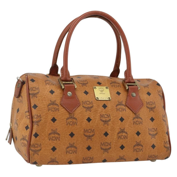 MCM Vicetos Logogram Handtasche PVC Leder Braun Gold Orig. BSZ179