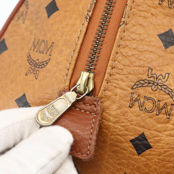 MCM Vicetos Logogram Handtasche PVC Leder Braun Gold Orig. BSZ179