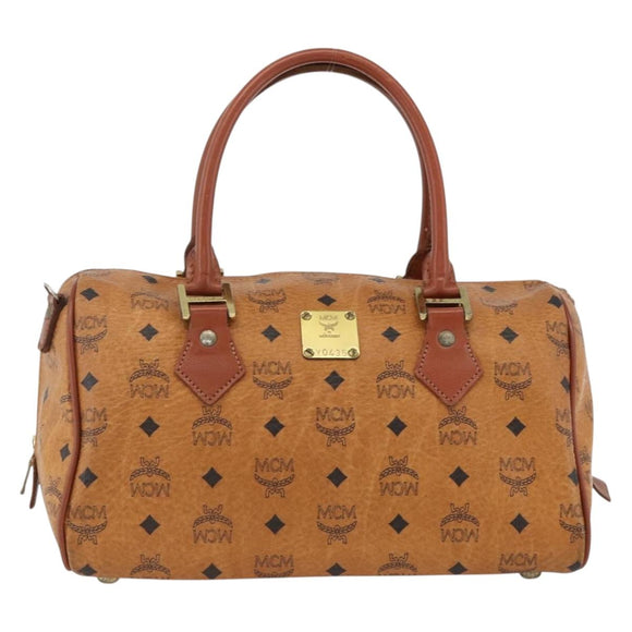 MCM Vicetos Logogram Handtasche PVC Leder Braun Gold Orig. BSZ179