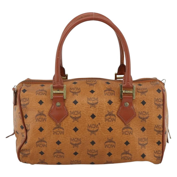 MCM Vicetos Logogram Handtasche PVC Leder Braun Gold Orig. BSZ179
