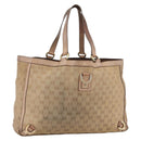 GUCCI GG Canvas Abbey Tote Bag Beige Gold 141472 Auth BSZ183-1