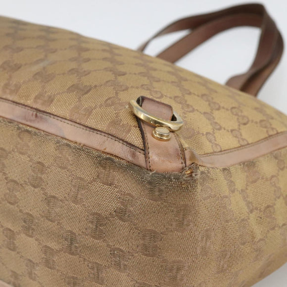 GUCCI GG Canvas Abbey Tote Bag Beige Gold 141472 Auth BSZ183