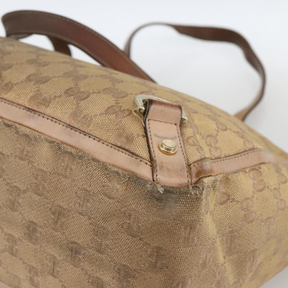 GUCCI GG Canvas Abbey Tote Bag Beige Gold 141472 Auth BSZ183