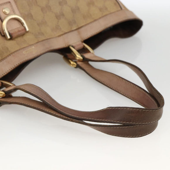 GUCCI GG Canvas Abbey Tote Bag Beige Gold 141472 Auth BSZ183