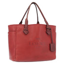 LOEWE Heritage Tote Bag Leather Red Silver Auth BSZ189-1