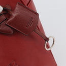 LOEWE Heritage Tote Bag Leather Red Silver Auth BSZ189-10