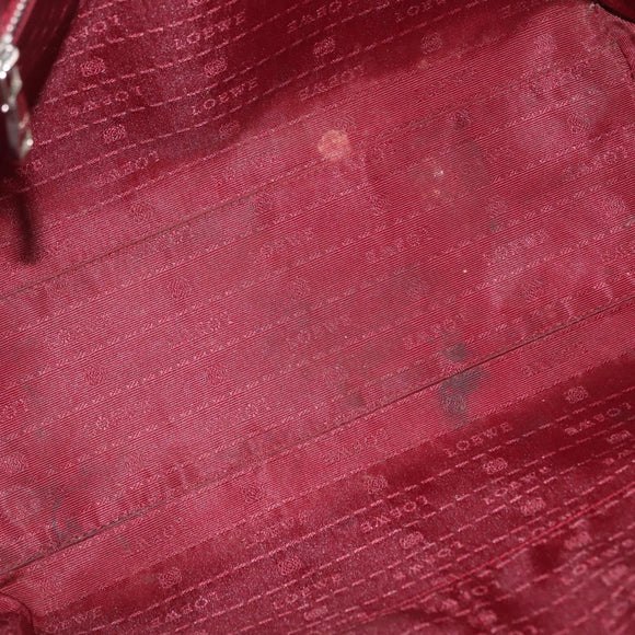 LOEWE Heritage Tote Bag Leather Red Silver Auth BSZ189