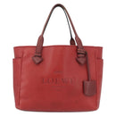 LOEWE Heritage Tote Bag Leather Red Silver Auth BSZ189-13