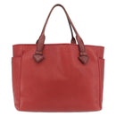 LOEWE Heritage Tote Bag Leather Red Silver Auth BSZ189-2