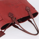 LOEWE Heritage Tote Bag Leather Red Silver Auth BSZ189-6