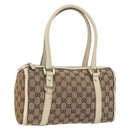 GUCCI GG Canvas Hand Bag Beige Gold 130942 Auth BSZ194-1
