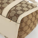 GUCCI GG Canvas Hand Bag Beige Gold 130942 Auth BSZ194-10