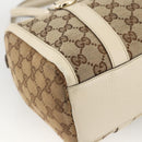 GUCCI GG Canvas Hand Bag Beige Gold 130942 Auth BSZ194-11
