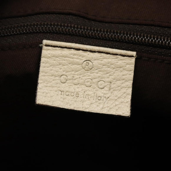 GUCCI GG Canvas Hand Bag Beige Gold 130942 Auth BSZ194