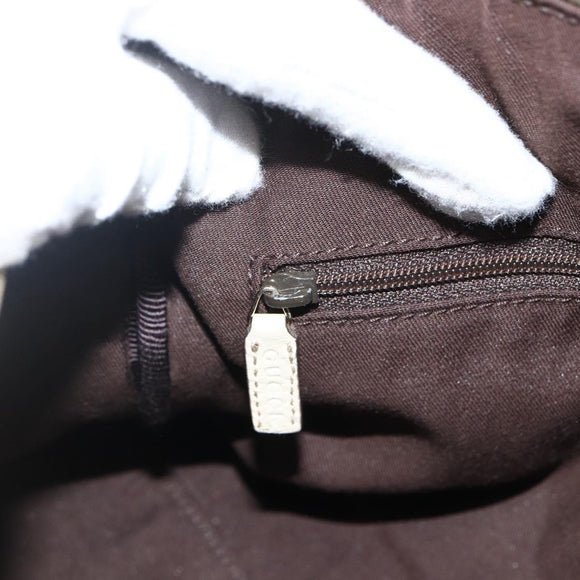 GUCCI GG Canvas Hand Bag Beige Gold 130942 Auth BSZ194