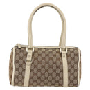GUCCI GG Canvas Hand Bag Beige Gold 130942 Auth BSZ194-2